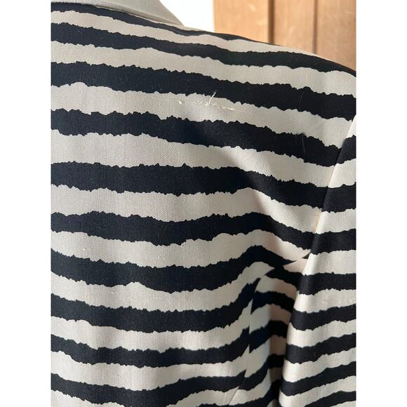 KTF by Kristinn Steinarr Womens Vintage 100% Silk Striped Work Skirt Suit Sz 10 - Picture 8 of 16